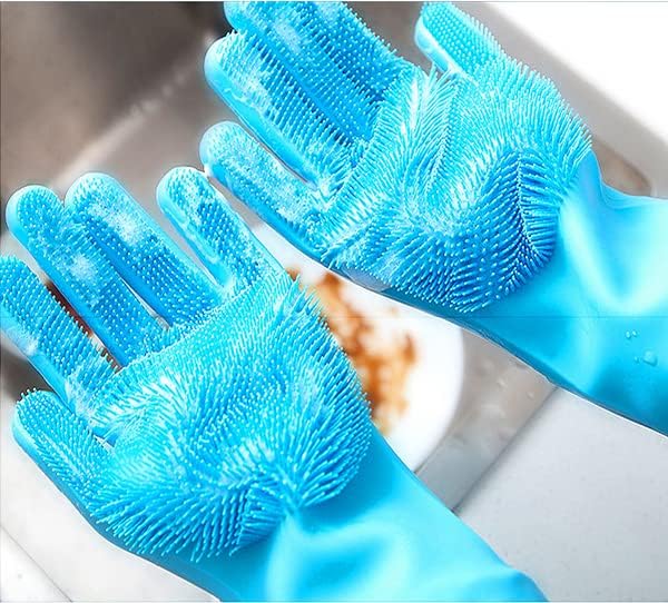 Dish Washing Gloves, Silicon Cleaning Gloves, Silicon Hand Gloves for Kitchen