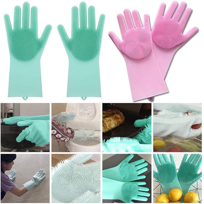 Dish Washing Gloves, Silicon Cleaning Gloves, Silicon Hand Gloves for Kitchen